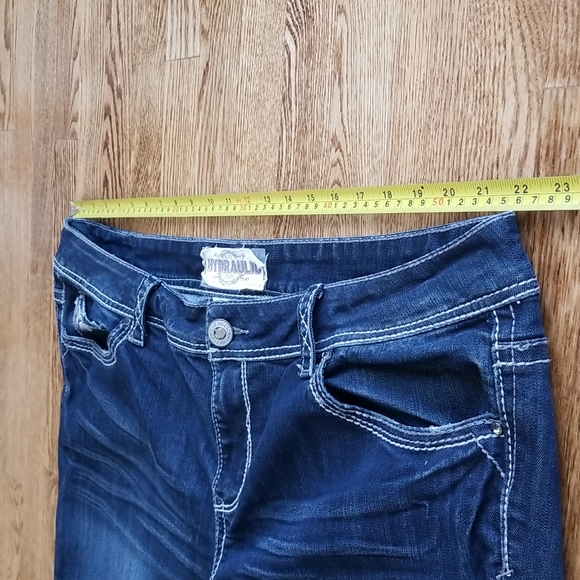 (24) Hydraulic Denim Bailey Distressed Embellished Cotton Blend Jeans Western - Picture 10 of 11